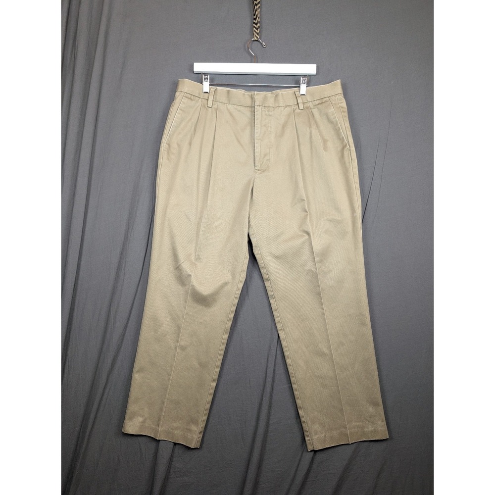 Dockers Pants Mens 38x29 Gray‎ Khaki Straight Classic Fit Flat Front Chinos